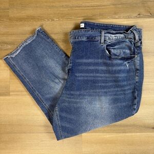 Lane Bryant High Rise Straight Distressed Cropped Jeans Plus Size 28